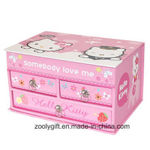 Lovely Gift Music Jóias Armazenamento Gift Box com gaveta e espelho